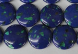 CLA415 15.5 inches 20mm flat round synthetic lapis lazuli beads