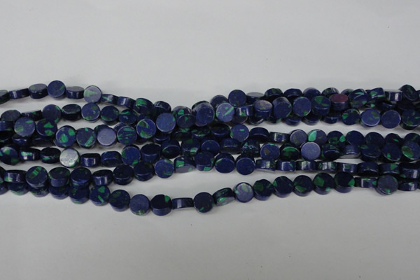 CLA442 15.5 inches 8mm coin synthetic lapis lazuli beads