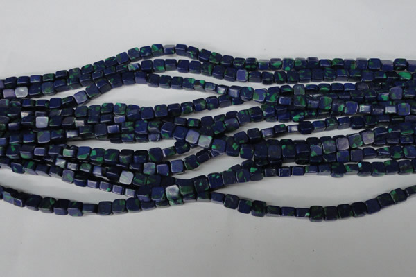 CLA445 15.5 inches 6*6mm square synthetic lapis lazuli beads