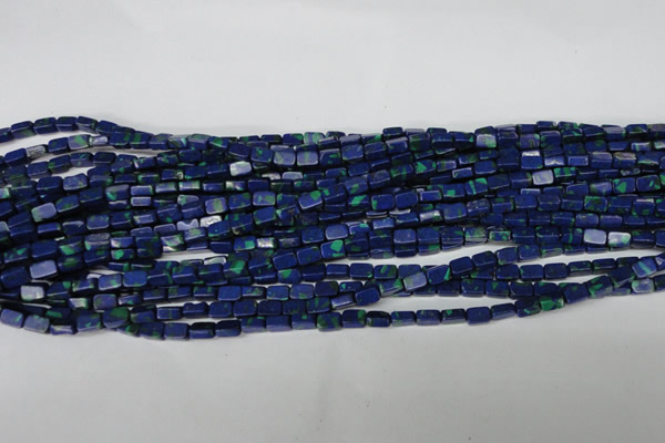 CLA451 15.5 inches 4*6mm rectangle synthetic lapis lazuli beads