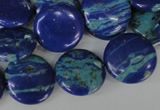 CLA460 15.5 inches 18mm flat round synthetic lapis lazuli beads