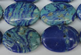 CLA465 15.5 inches 18*25mm oval synthetic lapis lazuli beads