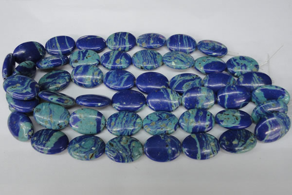 CLA465 15.5 inches 18*25mm oval synthetic lapis lazuli beads