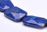 CLA47 Faceted rectangle 20*30mm deep blue dyed lapis lazuli bead