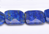 CLA49 Faceted square 25*25mm deep blue dyed lapis lazuli beads