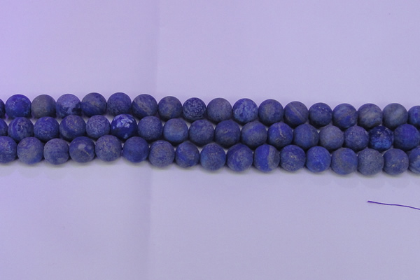 CLA61 15.5 inches 6mm round matte lapis lazuli beads