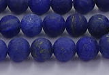 CLA71 15.5 inches 6mm round matte lapis lazuli beads wholesale