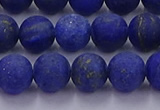 CLA72 15.5 inches 8mm round matte lapis lazuli beads wholesale