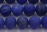 CLA73 15.5 inches 10mm round matte lapis lazuli beads wholesale