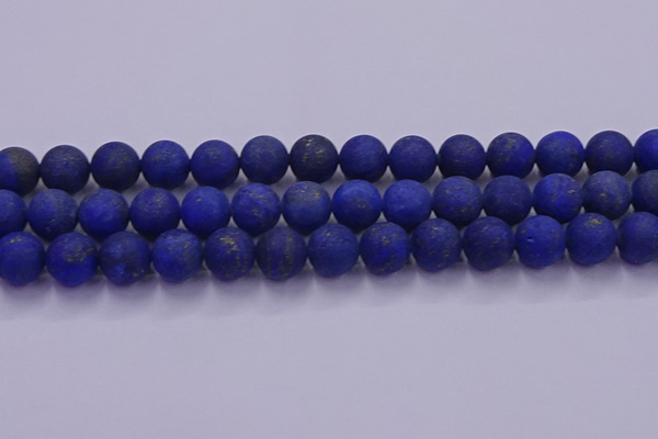 CLA74 15.5 inches 12mm round matte lapis lazuli beads wholesale