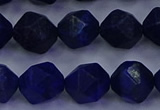 CLA84 15.5 inches 12mm faceted nuggets dyed lapis lazuli beads