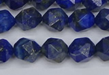 CLA86 15.5 inches 6mm faceted nuggets dyed lapis lazuli beads