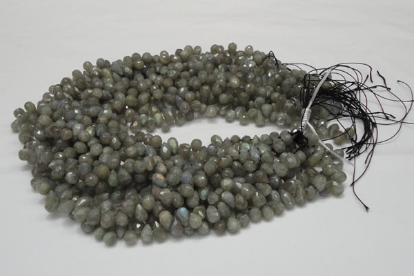 CLB07 16 inches 6*10mm faceted teardrop labradorite beads wholesale