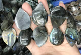 CLB1002 15.5 inches 18*35mm - 25*45mm flat teardrop labradorite beads