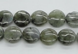 CLB105 15.5 inches 12mm flat round labradorite gemstone beads wholesale