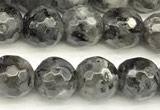 CLB1130 15 inches 6mm faceted round black labradorite beads