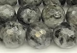 CLB1132 15 inches 10mm faceted round black labradorite beads