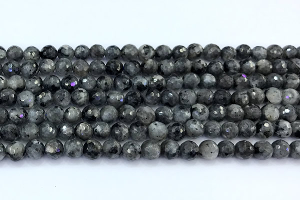 CLB1175 15 inches 6mm faceted round black labradorite beads