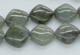 CLB118 15.5 inches 14*14mm diamond labradorite gemstone beads wholesale