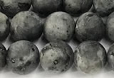 CLB1197 15 inches 8mm round matte black labradorite beads