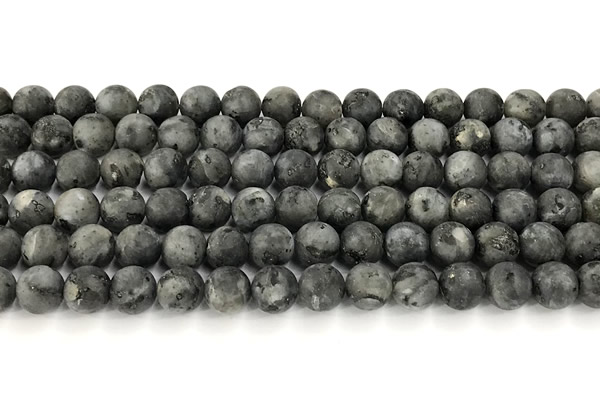 CLB1197 15 inches 8mm round matte black labradorite beads