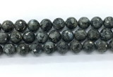 CLB1214 15.5 inches 12mm faceted round black labradorite gemstone beads