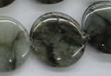 CLB138 15.5 inches 25mm flat round labradorite gemstone beads