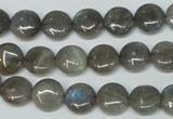 CLB149 15.5 inches 10mm flat round labradorite gemstone beads