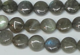 CLB168 15.5 inches 12mm flat round labradorite gemstone beads