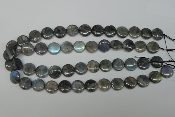 CLB170 15.5 inches 16mm flat round labradorite gemstone beads