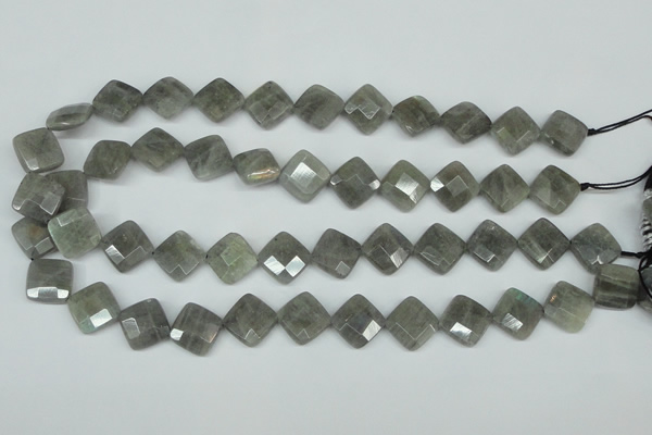 CLB182 15.5 inches 14*14mm faceted diamond labradorite beads