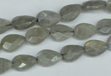 CLB183 15.5 inches 8*12mm faceted flat teardrop labradorite beads