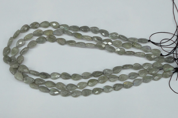 CLB183 15.5 inches 8*12mm faceted flat teardrop labradorite beads