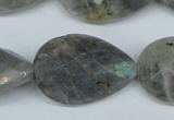 CLB186 15.5 inches 20*30mm faceted flat teardrop labradorite beads