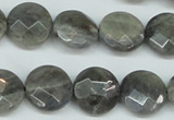 CLB192 15.5 inches 16mm faceted coin labradorite gemstone beads