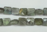 CLB198 15.5 inches 8*8mm faceted square labradorite beads