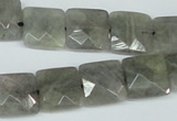 CLB201 15.5 inches 14*14mm faceted square labradorite beads