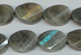 CLB202 15.5 inches 15*20mm faceted & twisted oval labradorite beads