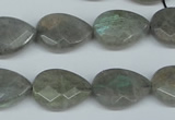 CLB210 15.5 inches 15*20mm faceted flat teardrop labradorite beads