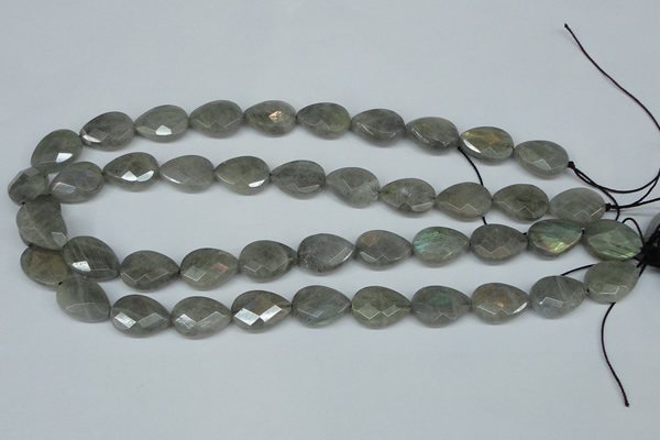 CLB210 15.5 inches 15*20mm faceted flat teardrop labradorite beads