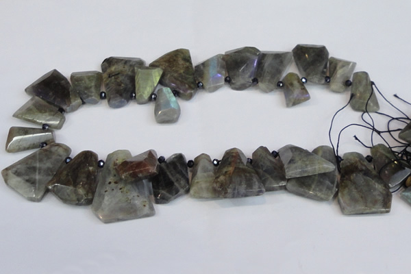 CLB222 Top drilled 15*25mm - 25*30mm freeform labradorite beads