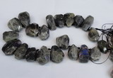 CLB224 Top drilled 25*30mm - 28*40mm faceted nuggets labradorite beads