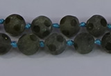 CLB230 15.5 inches 10mm faceted round matte labradorite beads