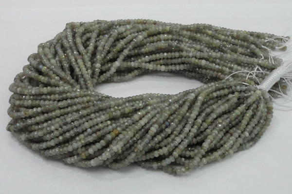 CLB27 15.5 inches 3*4mm faceted rondelle labradorite gemstone beads