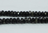 CLB302 15.5 inches 3*6mm faceted rondelle black labradorite beads