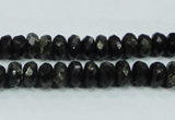 CLB303 15.5 inches 5*8mm faceted rondelle black labradorite beads