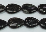 CLB316 15.5 inches 13*18mm flat teardrop black labradorite beads