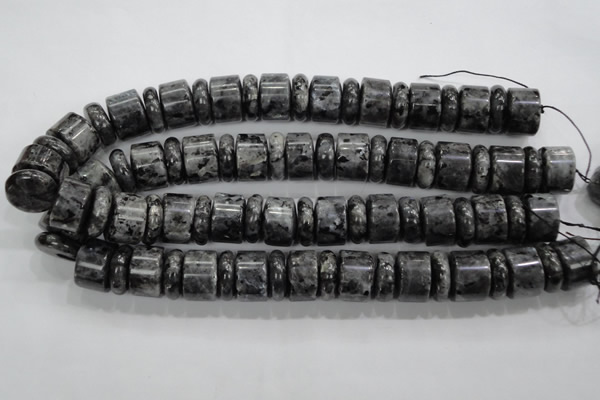 CLB320 15.5 inches 6*18mm & 12*18mm rondelle black labradorite beads