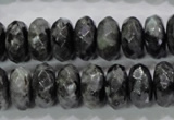 CLB323 15.5 inches 7*14mm faceted rondelle black labradorite beads