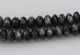 CLB330 15.5 inches 5*8mm faceted rondelle black labradorite beads